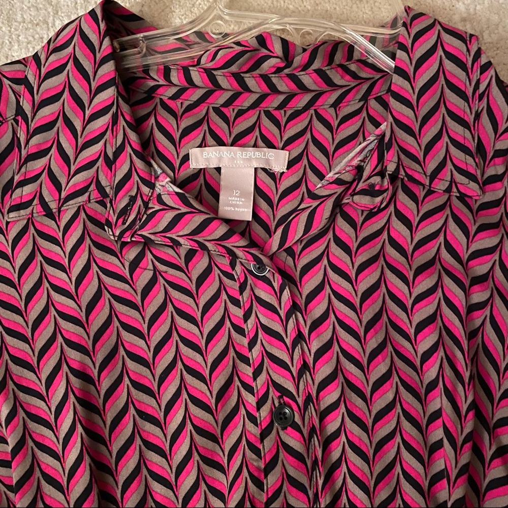 Banana Republic Long Sleeve Button Down Wrap Dress